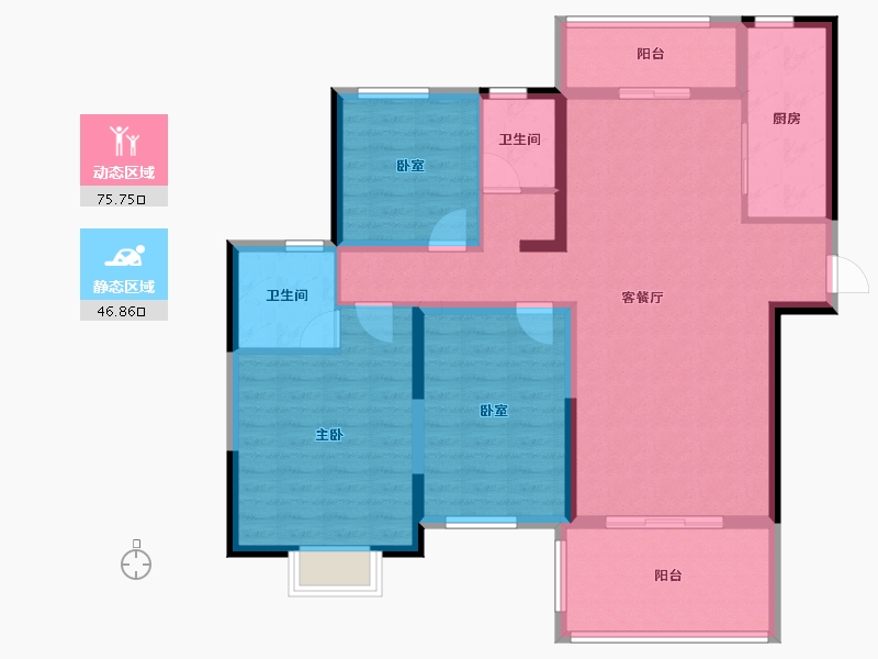 湖北省-随州市-千千水岸三期-109.95-户型库-动静分区