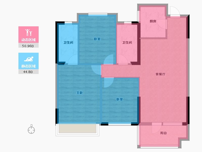 湖北省-孝感市-天丽园二期-86.20-户型库-动静分区