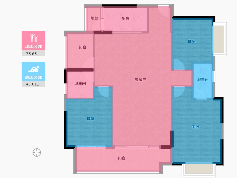 广东省-梅州市-融创奥园玖珑台-111.92-户型库-动静分区