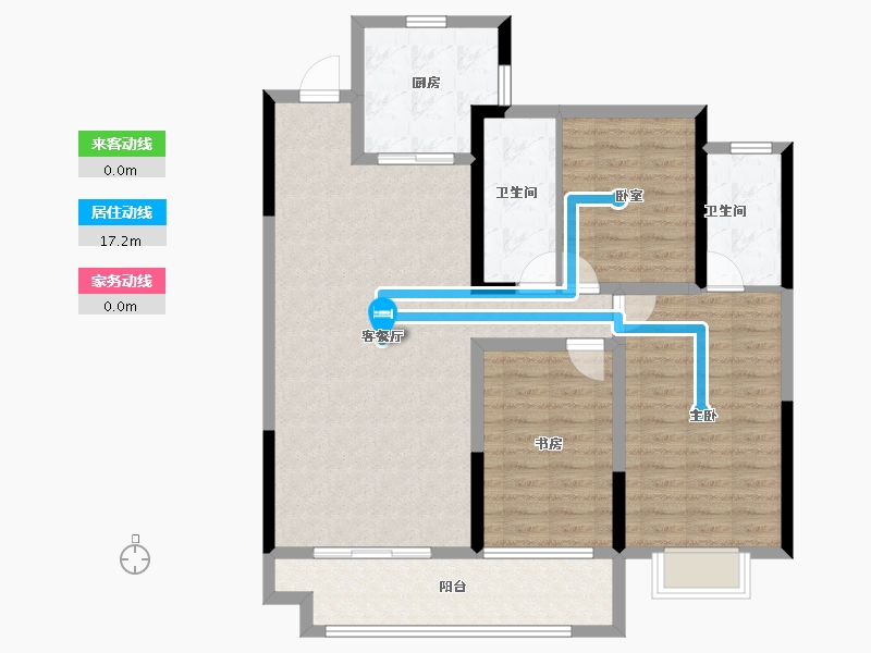 陕西省-西安市-电建·阎良洺悦府-106.40-户型库-动静线