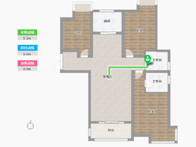 陕西省-渭南市-豪润·公园天下-113.27-户型库-动静线