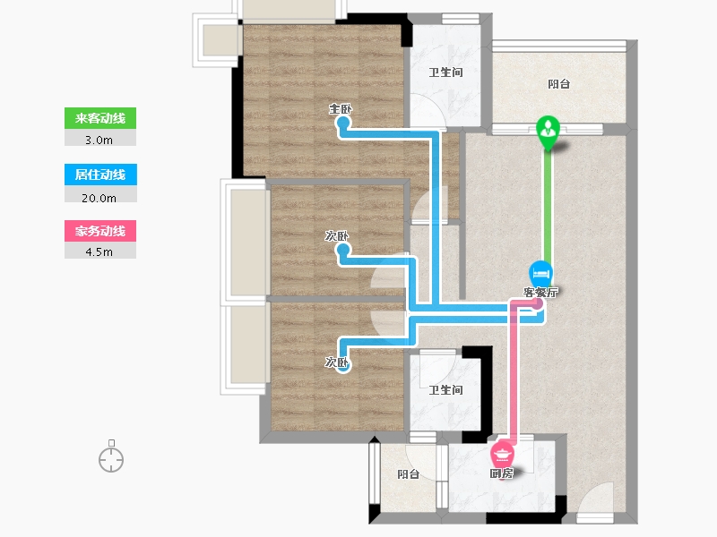 广东省-阳江市-幸福家园三期智慧城-72.66-户型库-动静线