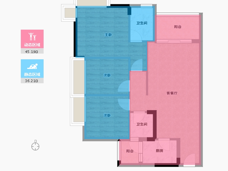 广东省-阳江市-幸福家园三期智慧城-72.66-户型库-动静分区