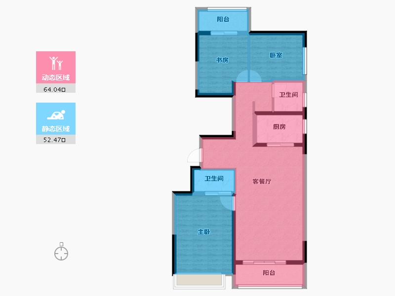 河南省-郑州市-万科·未来时光-104.80-户型库-动静分区