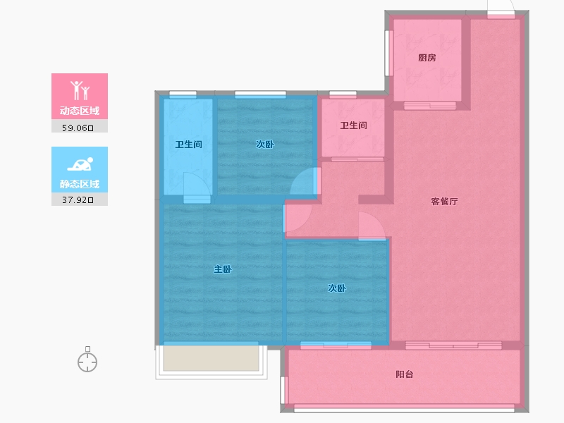 山东省-菏泽市-锦呈铂金世家-89.00-户型库-动静分区