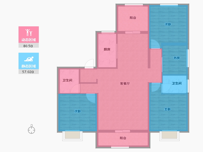 河北省-邢台市-邢台天山九峯-124.09-户型库-动静分区