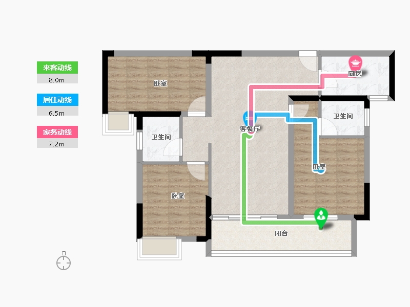 湖北省-随州市-广水山水国际-88.00-户型库-动静线