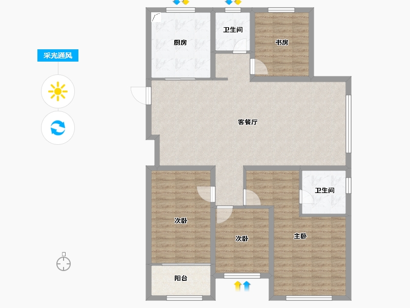 山东省-泰安市-龙湖公园里·公园里-118.40-户型库-采光通风