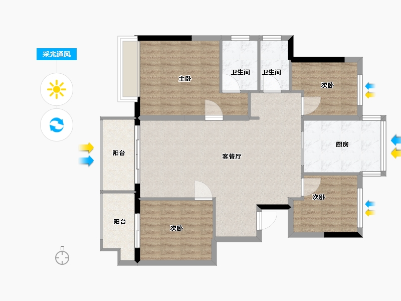 浙江省-宁波市-德信-108.00-户型库-采光通风