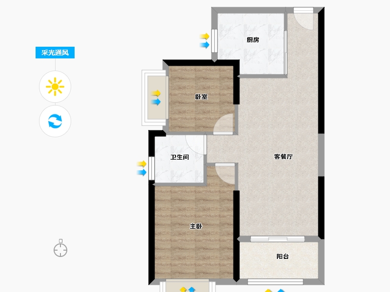 广西壮族自治区-防城港市-防城港恒大悦澜湾-59.20-户型库-采光通风