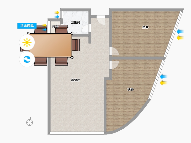 宁夏回族自治区-银川市-涉外公寓-106.51-户型库-采光通风