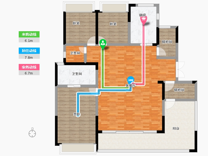 湖南省-长沙市-绿城招商·桂语雲峯-147.99-户型库-动静线