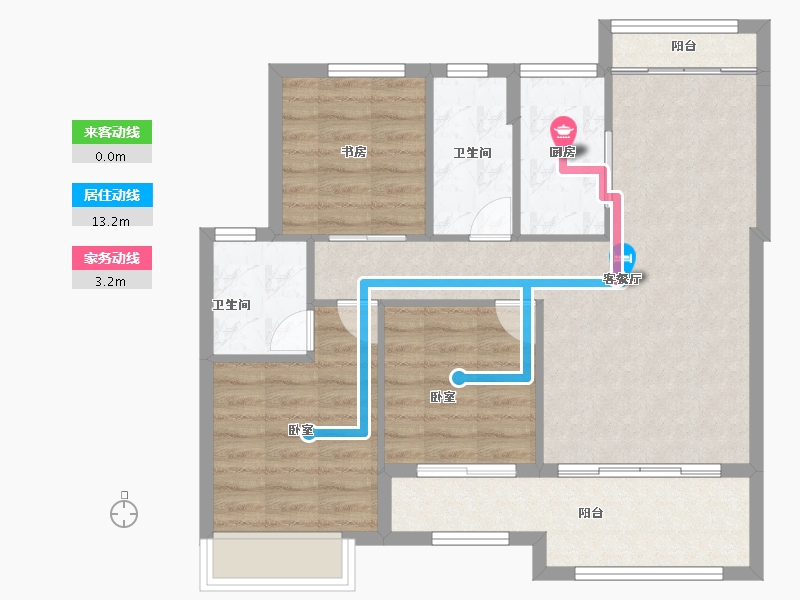 福建省-龙岩市-武平澜郡悦湖-80.00-户型库-动静线