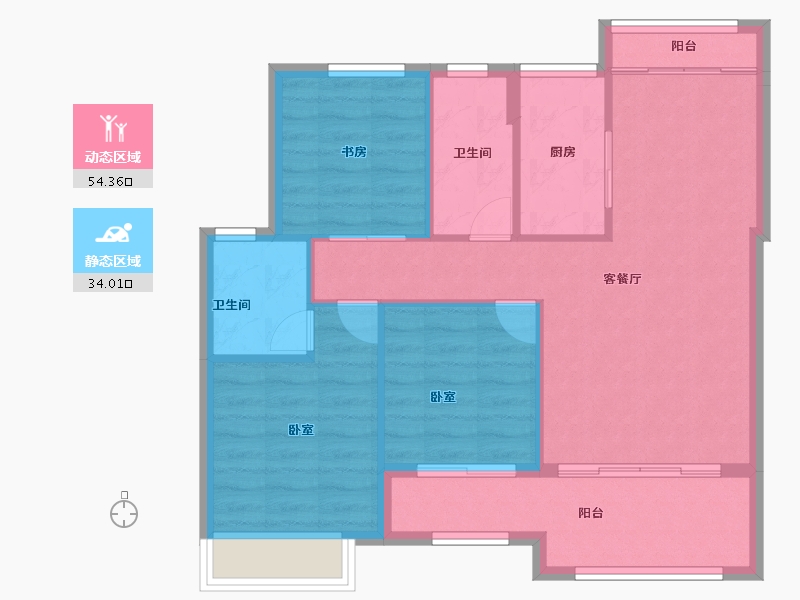 福建省-龙岩市-武平澜郡悦湖-80.00-户型库-动静分区