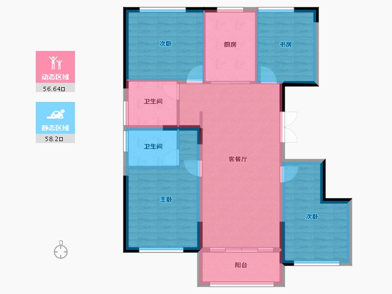 黑龙江省-哈尔滨市-保利天悦—期-104.02-户型库-动静分区