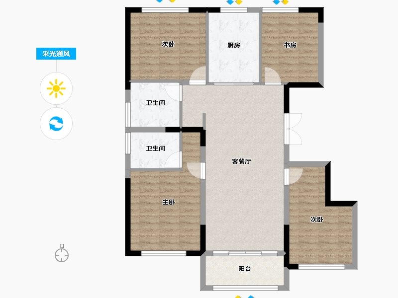 黑龙江省-哈尔滨市-保利天悦—期-104.02-户型库-采光通风