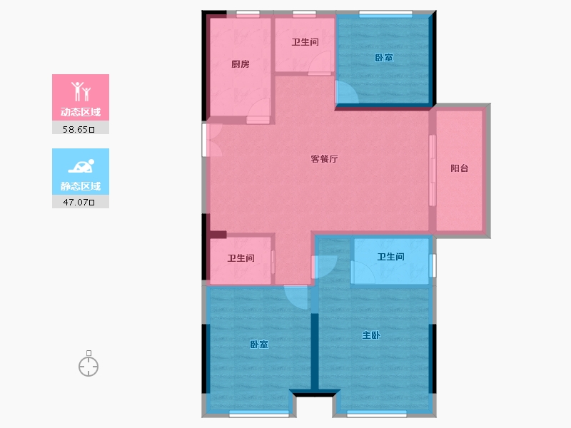 河南省-郑州市-远洋臻园-95.15-户型库-动静分区