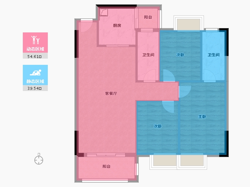 广东省-阳江市-平冈新城-85.45-户型库-动静分区