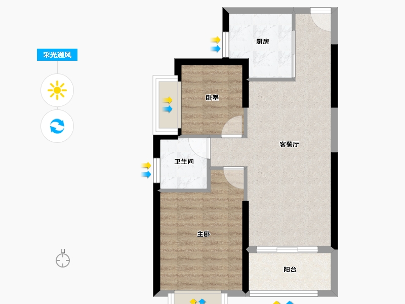 广西壮族自治区-防城港市-防城港恒大悦澜湾-58.40-户型库-采光通风