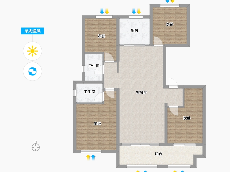 山东省-德州市-玲珑君悦欧典-112.00-户型库-采光通风