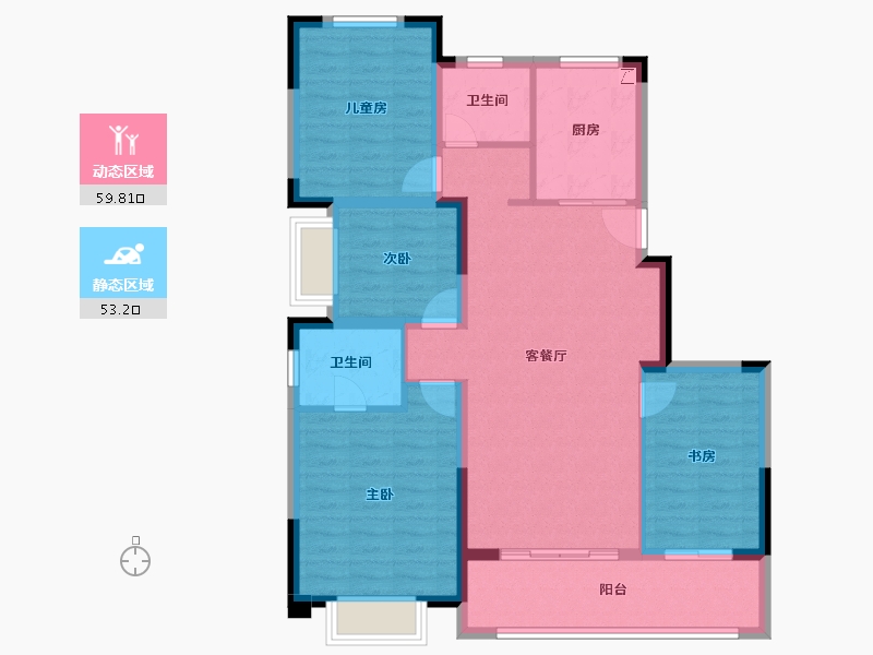 浙江省-杭州市-澳海百合云泽赋-101.60-户型库-动静分区