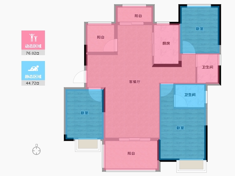 湖北省-随州市-广水山水国际-109.01-户型库-动静分区