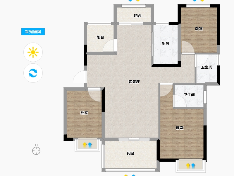 湖北省-随州市-广水山水国际-109.01-户型库-采光通风