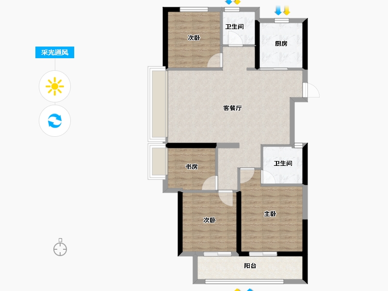 四川省-资阳市-多弗诚园-93.50-户型库-采光通风