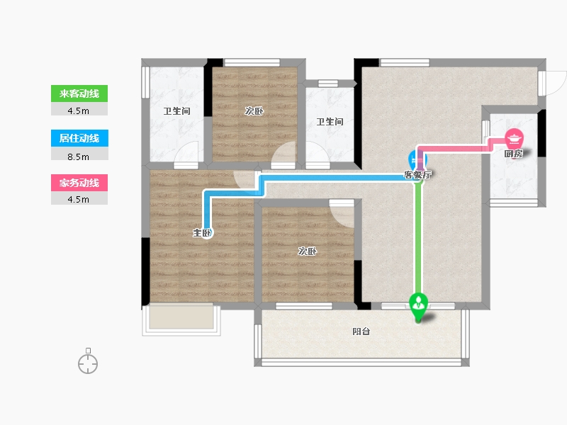 四川省-雅安市-康达山水城-91.71-户型库-动静线