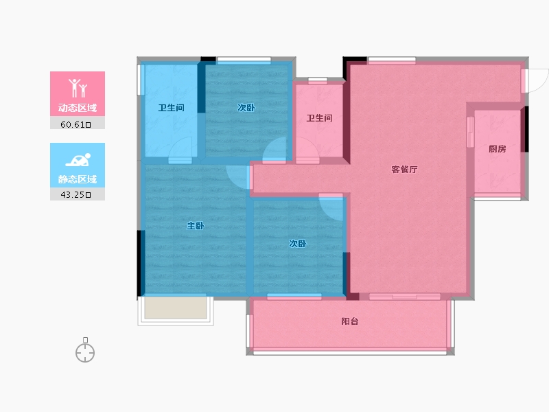 四川省-雅安市-康达山水城-91.71-户型库-动静分区