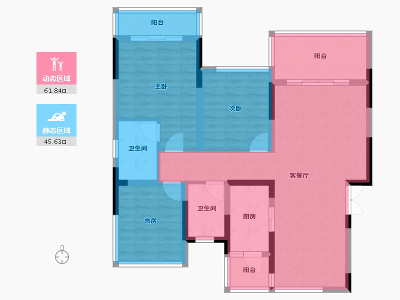 四川省-雅安市-西网江湾城-95.58-户型库-动静分区