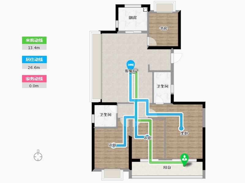 浙江省-杭州市-潮听映月府-111.65-户型库-动静线