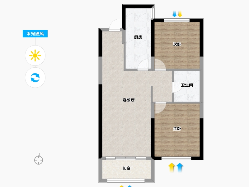 黑龙江省-哈尔滨市-保利天悦—期-72.47-户型库-采光通风