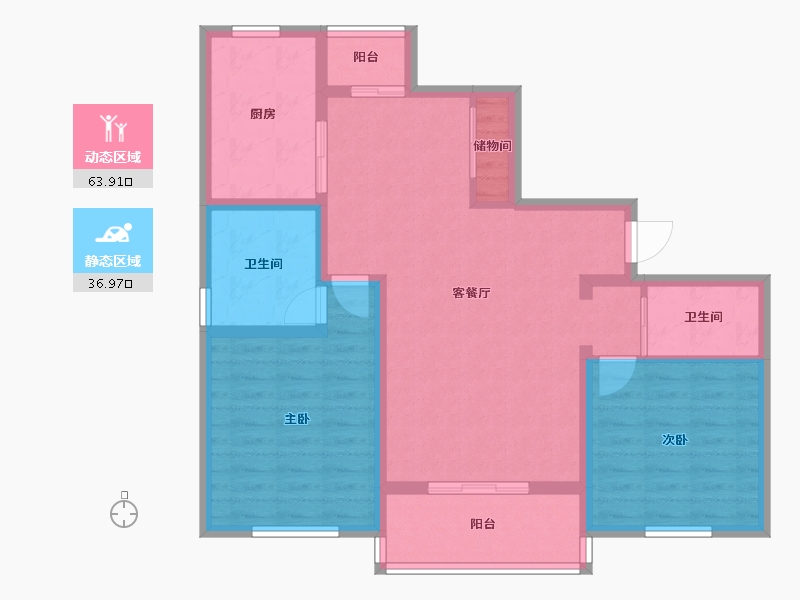 上海-上海市-新城尚品-89.96-户型库-动静分区