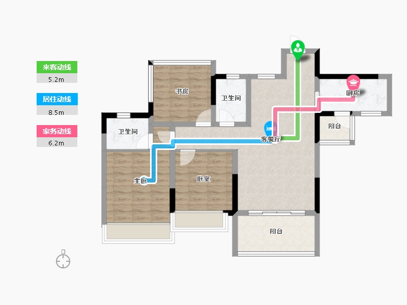 四川省-雅安市-西网蒙山府-85.36-户型库-动静线