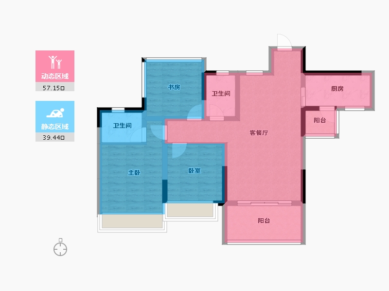 四川省-雅安市-西网蒙山府-85.36-户型库-动静分区