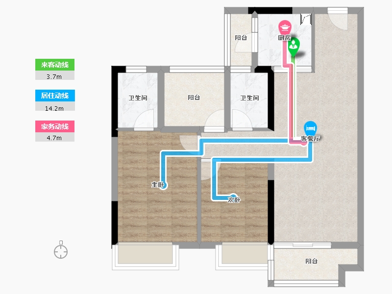 广东省-佛山市-保利中央公园-73.04-户型库-动静线