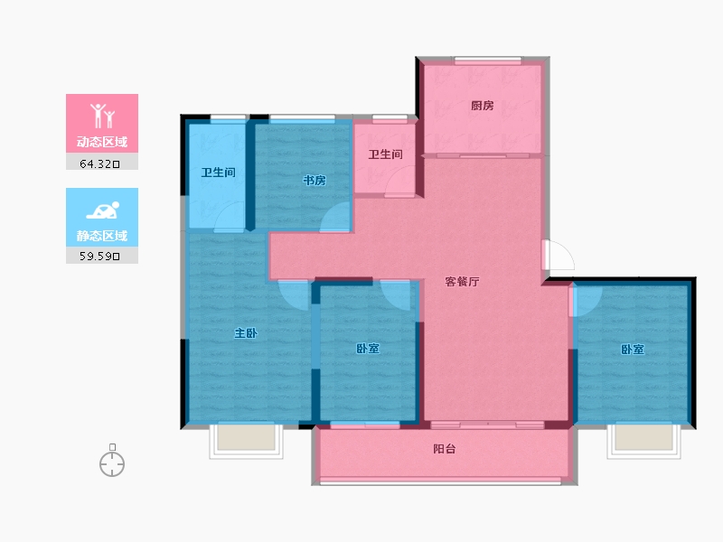 江苏省-徐州市-鸿基·泊枫花园-112.00-户型库-动静分区