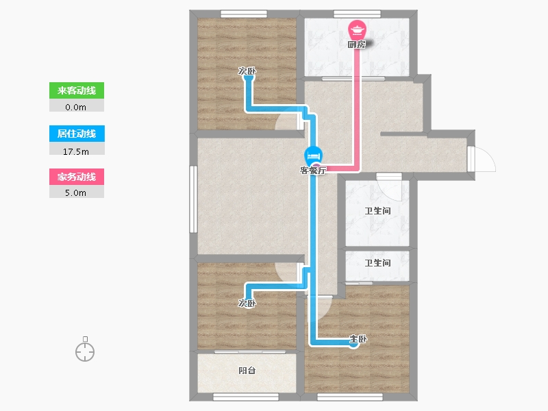 山东省-青岛市-泰邦佳苑-74.28-户型库-动静线