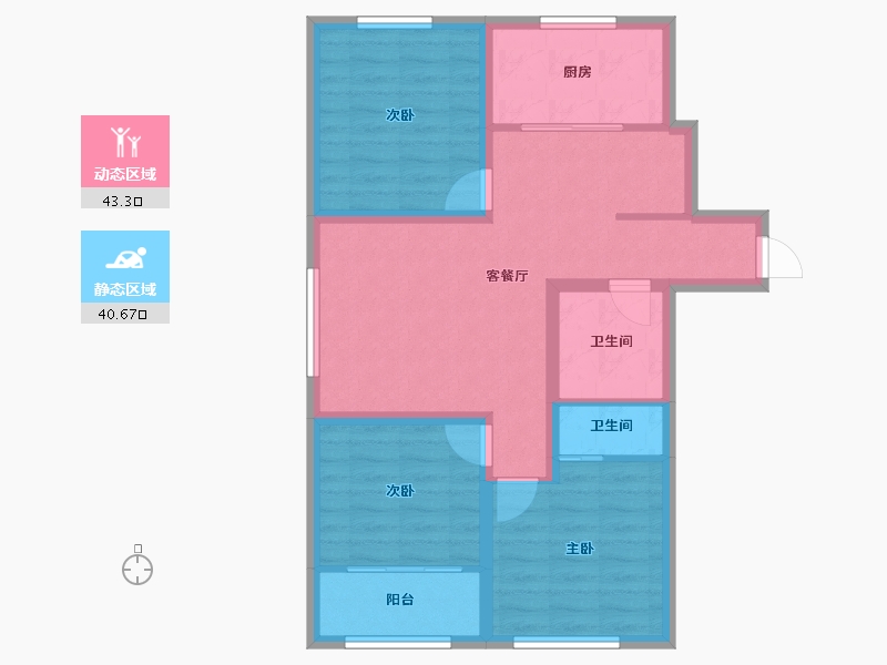 山东省-青岛市-泰邦佳苑-74.28-户型库-动静分区