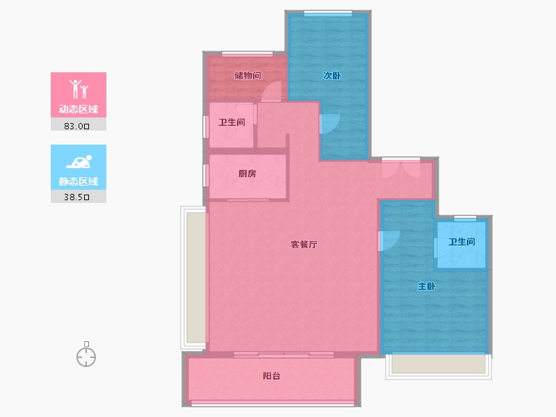 河南省-安阳市-安阳建业君邻大院-110.94-户型库-动静分区