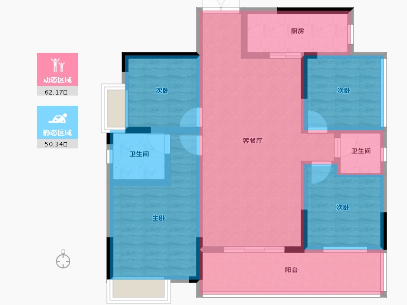 四川省-雅安市-康达山水城-99.56-户型库-动静分区