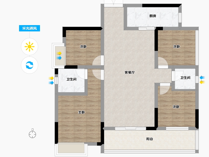 四川省-雅安市-康达山水城-99.56-户型库-采光通风