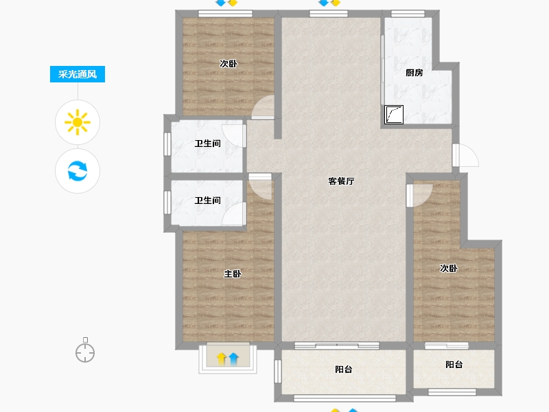 河北省-秦皇岛市-金洋戴河湾-113.89-户型库-采光通风