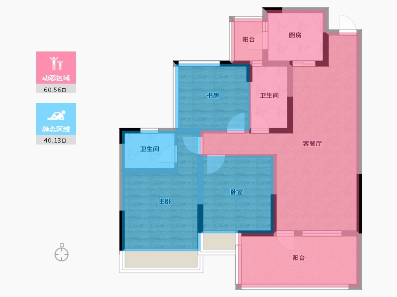 四川省-雅安市-西网蒙山府-88.40-户型库-动静分区