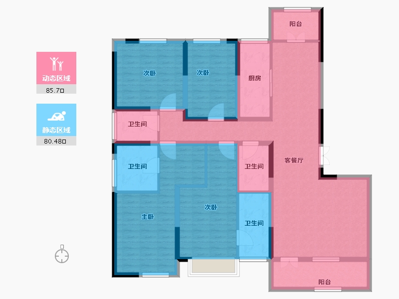 河南省-郑州市-永威上和府-148.41-户型库-动静分区