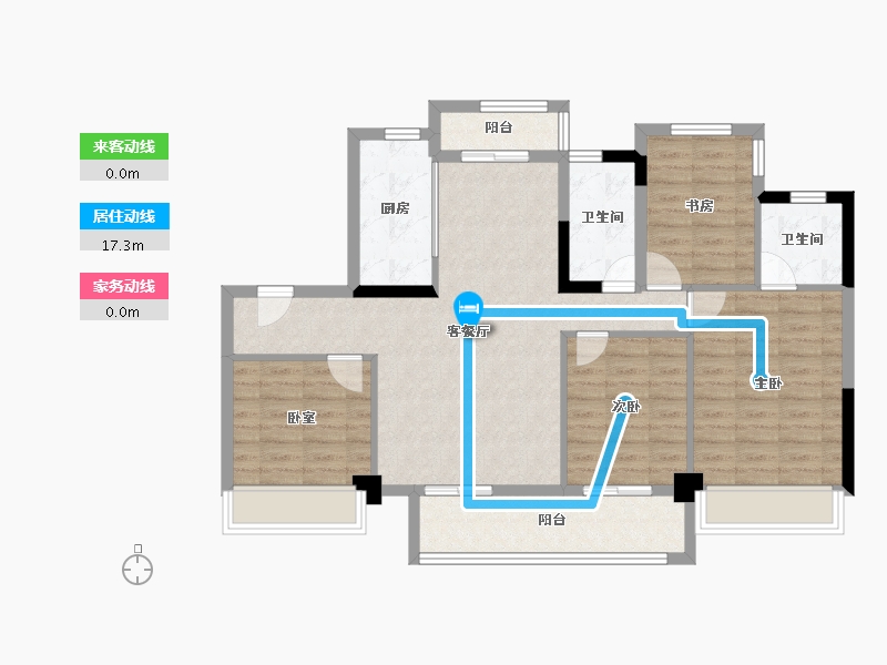 四川省-遂宁市-碧桂园·河东云著-95.07-户型库-动静线