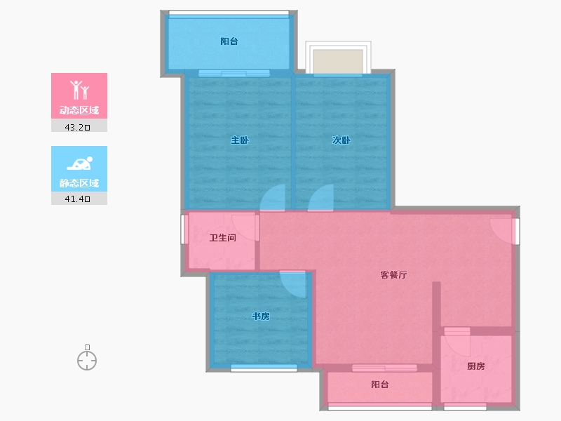 福建省-南平市-建瓯武夷花园-75.77-户型库-动静分区