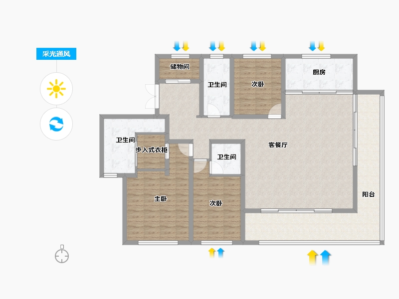 山东省-青岛市-绿地凤栖澜玥-152.92-户型库-采光通风