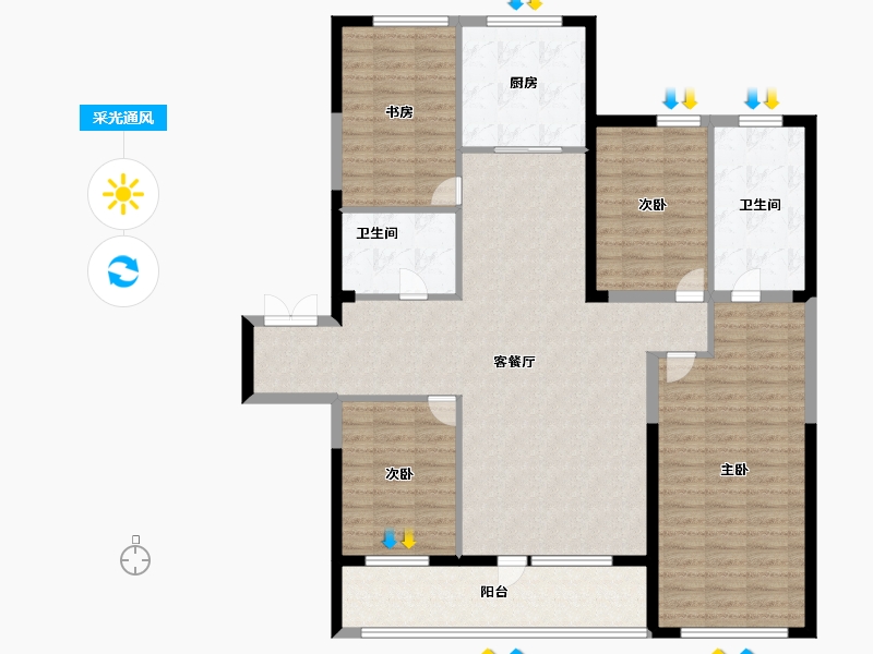 山东省-青岛市-建邦城锦墅-133.99-户型库-采光通风